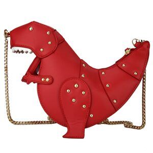 7186 Dinosaur Shoulder Purses,PU Rivet Tyrannosaurus Rex CrossBody Bag